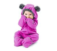 Cuddle Club Mono Polar Bebé para Recién Nacidos a Niños 4 Años - Pijamas Infantiles Chaqueta de Invierno Abrigo Polar Niño Mono de Niños - BearPurple2T
