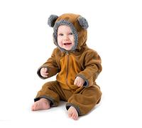 Cuddle Club Mono Polar Bebé para Recién Nacidos a Niños 4 Años - Pijamas Infantiles Chaqueta de Invierno Abrigo Polar Niño Mono de Niños - BearBrown/Tan6-12m