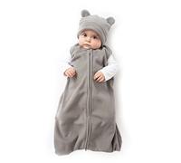Cuddle Club Saco de Dormir de Forro Polar para Bebé - Pijama Tipo Manta para Recién Nacido - BearWBGreyM