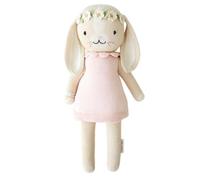 cuddle + kind Hannah The Bunny Blush Little - Muñeca tejida a mano de 13 pulgadas, 1 muñeca = 10 comidas, comercio justo, calidad reliquia, hecha a mano en Perú, 100% hilo de algodón