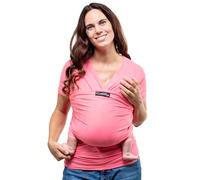CuddleBug Fular Portabebés Fácil de Usar - Portabebés Recién Nacido y Niños hasta 16 Kg - Manos Libres - Porta Bebés de Tela Suave y Elástico - Ideal como Regalo - Talla Única (Rosa/Pink)