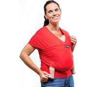 CuddleBug Fular Portabebés Fácil de Usar - Portabebés Recién Nacido y Niños hasta 16 Kg - Manos Libres - Porta Bebés de Tela Suave y Elástico - Ideal como Regalo - Talla Única (Rojo/Red)