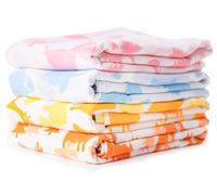 CuddleBug Mantas de Muselina Unisex - Paquete de 4 - Sabanas de Envolver, Paños de Algodon 100% Muselinas Infantil - Tamaño Grande 120x120cm (Colorful Critters)