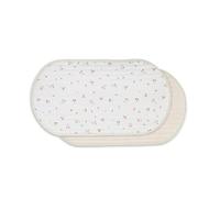CuddleCo Cambiador de viaje, paquete de 2 unidades en color cereza, repelente al agua, funda 100% algodón, ligero y plegable, ideal para padres en movimiento que buscan un cambiador portátil