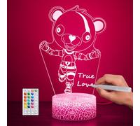 Cuddlle Team Leader Lampara de ilusión LED 3D - Luz nocturna DIY con 16 modos de color y mando a distancia, obras de arte personalizadas para dormitorio, regalos únicos