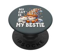 Cuddly Cat Grandpa Gnome For Cat Mom My Cat Is My Bestie PopSockets PopGrip Adhesivo