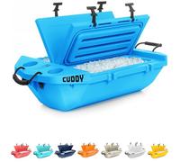 Cuddy Floating Cooler and Dry Storage Vessel for Land & Water - 40QT- Great for River, Beach, Kayak, Pool, & Lake - Glacier Blue