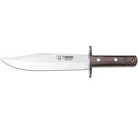 Cudeman Cuchillo 117-R Hoja de Acero Inoxidable ACX-380 de 19,5 cm empuñadura de estamina roja de 13,5 cm para Caza, Pesca, Supervivencia y bushcraft + Portabotellas Regalo
