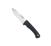 Cudeman Cuchillo 151-H hoja de acero inoxidable ACX-380 de 10 cm empuñadura de caucho negro de 11 cm para caza, pesca, supervivencia y bushcraft + Portabotellas regalo