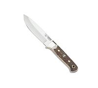 Cudeman Cuchillo 152-C hoja de acero inoxidable ACX-380 de 10 cm empuñadura de asta de ciervo pulida de 11 cm para caza, pesca, supervivencia y bushcraft + Portabotellas regalo