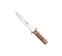 Cudeman Cuchillo 261-L hoja de acero ACX-380 de 16,5 cm y empuñadura de olivo satinado de 11,5 cm para caza, pesca, supervivencia y bushcraft + Portabotellas regalo