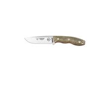 Cudeman Cuchillo BS9 Quercus 160-F hoja de acero ACX-380 de 11 cm empuñadura de micarta canvas verde oliva de 12,5 cm para caza, pesca, supervivencia y bushcraft + Portabotellas regalo
