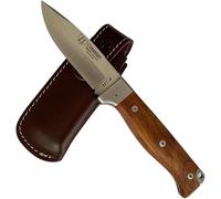 Cudeman Navaja 384-K MT-4 hoja de acero Böhler N-695 de 10 cm y empuñadura de madera de cocobolo de 11,5 cm para caza, pesca, supervivencia y bushcraft + Portabotellas regalo
