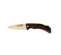Cudeman Navaja Athenea 345-F con hoja de acero Böhler N690-Co de 8 cm y empuñadura de micarta canvas verde con separador rojo + portabotellas de regalo (Sin funda)