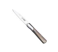 Cudeman Navaja Vendetta 409-A hoja de acero ACX-380 de 9 cm y empuñadura de asta de toro de 11 cm para caza, pesca, supervivencia y bushcraft + Portabotellas regalo