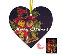 CUDIYST Adornos Colgantes con Foto/Texto Personalizado Adorno Arbol Navidad Personalizada Decoraciones para El Hogar Regalos Personalizados para Amigos, Familiares Y Parejas (Forma de corazón)