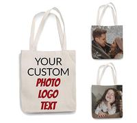 CUDIYST Bolsos de mujer personalizados, bandoleras personalizadas con fotos, logos, textos, personalizados en diferentes tamaños, bolsos casual reutilizables para negocios, viajes, compras