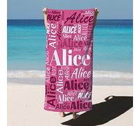 CUDIYST Toallas de Playa Personalizadas Nombre Personalizado Toallas de Playa de Microfibra de Secado rápido, Suaves y cómodas, adecuadas para: Playa, Playa, natación, Fitness, Camping, Yoga