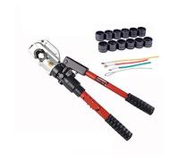 CUDTAPI EP-430 Alicates de crimpado Manual Crimpadora 50-400 mm2 con Juego de Seguridad de Correa, Herramienta de crimpado de terminales de Cable eléctrico hidráulico(Rot)