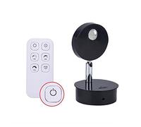 CUDTAPI Lámpara LED de Pared for decoración de Interiores, Foto de iluminación Mural Regulable remota for Sala de Estar con Recarga USB, iluminación de escaleras, luz de Pared(Black_with Remote)