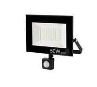 CUDTAPI Luces de inundación LED Sensor de Movimiento DIRIGIÓ Floodlight 1 0W 30W 50W Impermeable Pir Ligera Pared al Aire Libre inundación Fondo luz(5500-7000K,50W)
