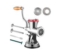 CUDTAPI Mini picadora Manual de Carne, procesador de Alimentos, picadora portátil, licuadora, Relleno de Salchichas, Acero Inoxidable for Carne, Pescado, hogar
