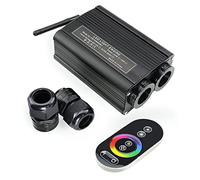 CUDTAPI Motor de luz de Fibra óptica LED 3 2w RGB Kit de Techo Estrella Fibra óptica Doble Cabezal 2 * 4m 0.75mm 300 / 400pcs Cable Efecto Estrellado Iluminación con RF Remoto(400pcs 0.75mm 4M)