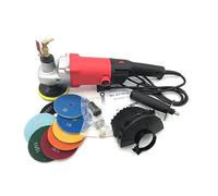 CUDTAPI Pulidor de Piedra húmeda de Granito de mármol eléctrico de 1400w, lijadora, Molinillo de Mano, Molino de Agua, Velocidad Variable C/w, 7 Uds., Almohadilla de Pulido(7 Pads)