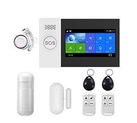 CUDTAPI SIM inalámbrica 4G gsm Seguridad antirrobo for el hogar Pantalla táctil de 4,3 Pulgadas Alarma SMS Tuya Life App Control con Sensor Movimiento(A)