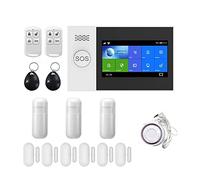 CUDTAPI SIM inalámbrica 4G gsm Seguridad antirrobo for el hogar Pantalla táctil de 4,3 Pulgadas Alarma SMS Tuya Life App Control con Sensor Movimiento(H)