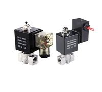 CUDTAPI Válvula Solenoide de Acero Inoxidable con ácido de Aceite, 1/8 ", 1/4", 3/8 ", 16 Barras, Normalmente Cerrada, 220, 12v, 24v, for Motor Vombustion(C,L_220_Saving Energy Coil)
