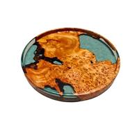 CUDVOLHTU Bandeja de té de Madera Maciza de Nogal Creativa con Bandeja de té de Madera, vajilla pequeña Moderna(25X25CM)