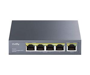 Cudy 4 Canales Gigabit PoE Extender, 10/100/1000Mbps, 1 Entrada de Refuerzo, 4 de Salida, Repetidor/Amplificador, de Montaje en Pared, 802.3bt/802.3at/802.3af