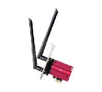 Cudy Adaptador de Red PCIe Tribanda WiFi 7 BE9300 - Bluetooth 5.4 - Disipador Termico - Color Negro/Rojo WE9300