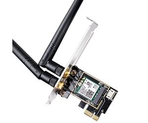 Cudy Adaptador PCI-E AX3000 con Wi-Fi 6 y Bluetooth 5.2, WE3000 | AX3000 Wi-Fi 6 de doble banda, BT 5.2, Intel AX200, 2402 574 Mbps, OFDMA, MU-MIMO, PCI-E x1, 2 antenas, WPA3, Windows 10/11