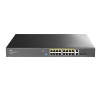 Cudy Switch PoE+ Gigabit Ethernet No Gestionado 16 Puertos, 200W, 16 Puertos Gigabit PoE+, 2 SFP, 2 Puertos Uplink, Montaje en Rack 19", 802.3af/at, GS1018PS2