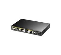 CUDY Conmutador PoE 24 puertos 10/100M con 2 puertos Gigabit 1SFP 300W