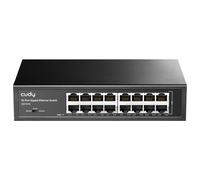 Cudy GS1016 - Unmanaged Switch Gigabit en Bastidor para Empresas (16 Puertos, detección automática, 1000 Mbps, optimización del Rendimiento, Plug and Play), Negro