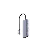 Cudy Hub USB-C 6 en 1 con puerto Gigabit Ethernet RJ45, adaptador multipuerto con HDMI 2.0, 4K 60Hz, USB-A 3.2 Gen 1, USB-C que recibe PD de 100 W para MacBook, iPhone 15/16/17 y más, UH606