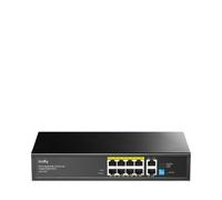 Cudy Interruptor 10 Puerto PoE + Gigabit, 120 Watt PoE + Presupuesto, 8 Gigabit PoE/PoE + Puertos, 2 Puertos Gigabit de Enlace Ascendente, 802.3af / at, sin Ventilador, GS1010PE