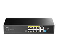 Cudy Interruptor PoE Gigabit de 8 puertos, presupuesto PoE de 120 vatios, 8 puertos PoE+ de 10/100/1000 Mbps, 2 puertos Gigabit de enlace ascendente, 802.3at, 802.3af, 1/2 (+), 3/6 (-), sin
