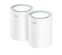 Cudy Sistema Wi-Fi de malla AX1500 WiFi 6 de doble banda, reemplaza routers y extensores, cubre hasta 1800 pies cuadrados, 3 puertos Gigabit por unidad, soporta Ethernet Backhaul, M1500, paquete de 2