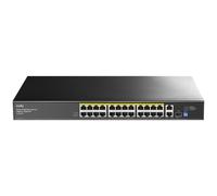 Cudy Switch de Red 24 Puertos 10/100M PoE+ 300W 2 GbE 1 SFP VLAN FS1026PS1