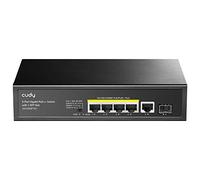 Cudy Switch Gigabit PoE+ de 5 Puertos 120 W, PoE Switch,60 Watts Puerto 1, 4 Puertos PoE, 802.3 at/AF, VLAN, extensión a 250 Metros, Not Support 802.3bt, GS1005PTS1