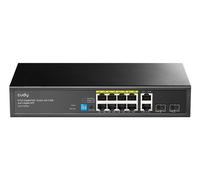 CUDY Switch PoE+ GS1010PS2 2 Puertos Uplink 2 Ranuras SFP 120W 1Gbps Negro