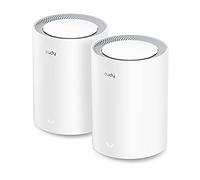 Cudy Système maillé AX3000 Wi-Fi 6, 200 m², M3000 2.0 2-Pack | Wi-Fi 6 double bande 2402 + 574 Mbps, 1 port WAN 2,5 GbE, réseau maillé transparent, VPN WireGuard/OpenVPN/IPsec