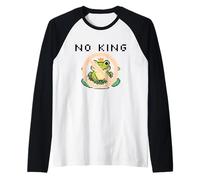 Cue Frog Pixel for America Political Protest Design No King Camiseta Manga Raglan