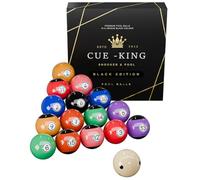 Cue-King Black Edition - Juego de Bolas de Billar de Grado AA+ de 2-1/4 Pulgadas, tamaño reglamentario con Bola de Taco con Puntos Profesionales, Bolas de Mesa de Billar, Juego de Bolas de Billar