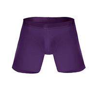 Cuecas Homem Algodão - Uomo Calzoncillos Hombre Bóxer multifunción a la para correr ropa interior deportiva larga para hombres calzoncillos para piernas ropa interior para hombres (Purple XXXL)