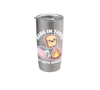 Cuelga allí se pone peor tostada de pan kawaii Vaso térmico de acero inoxidable de doble pared
